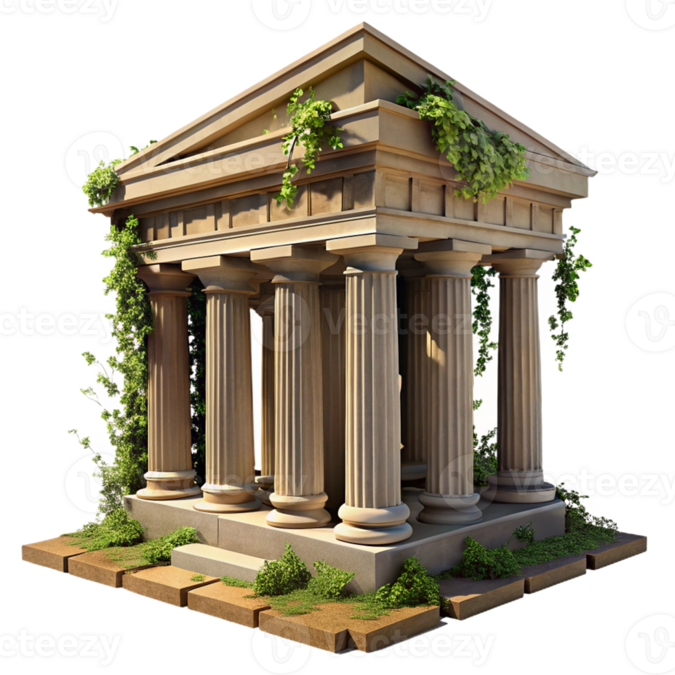 elegant artistic A Crumbling Ancient Roman Temple Overgr exclusive png