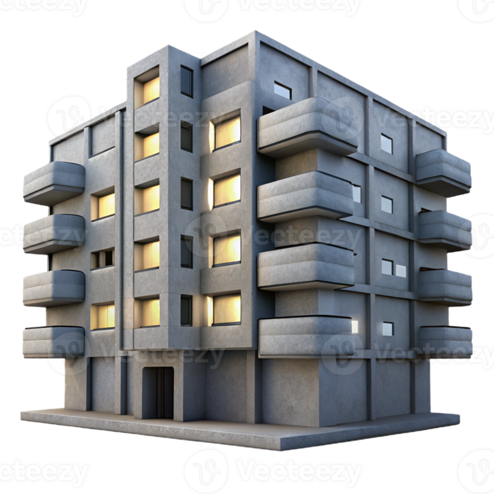 vibrant classic A Brutalist Concrete Apartment Block Repe original png