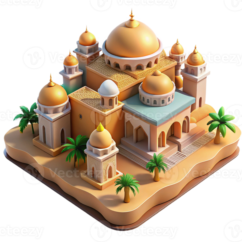 stunning abstract A Sprawling Desert Oasis City Domed Bui professional png
