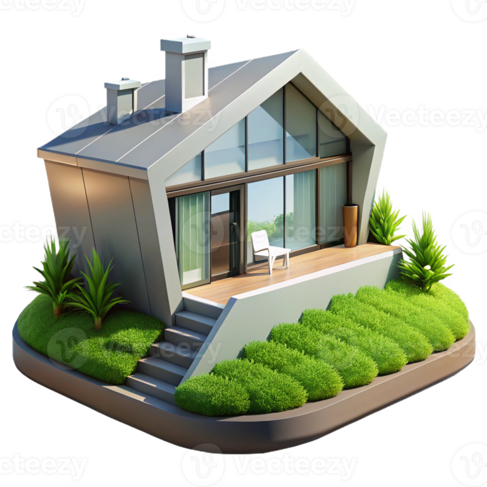 dramatic abstract A Modern Sustainable Eco House Built I high quality png