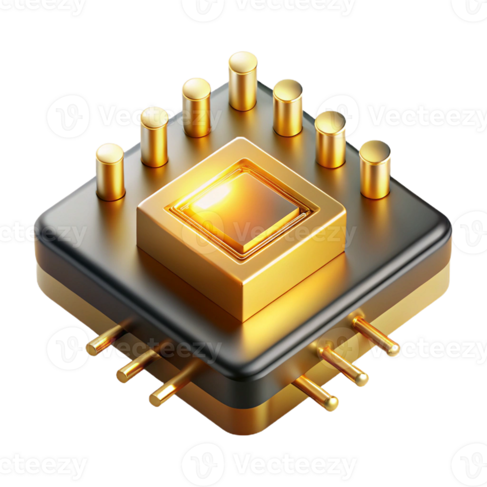 elegant artistic A Single Microchip Magnified to Reveal premium png