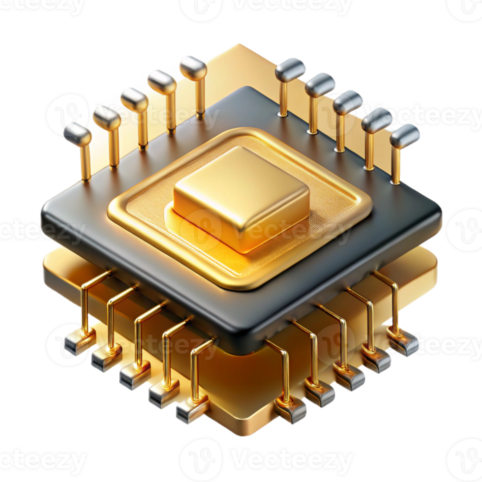 vibrant minimalist A Single Microchip Magnified to Reveal genuine png