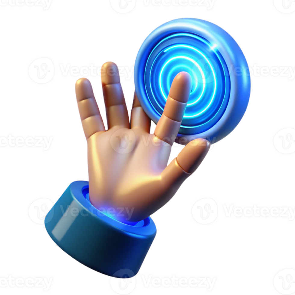 dramatic traditional A Hand Reaching out to Touch a Holographic 4K png