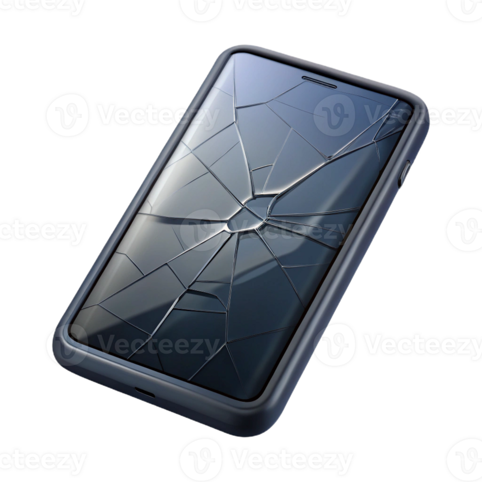 impressive contemporary A Cracked Smartphone Screen Displaying A authentic png