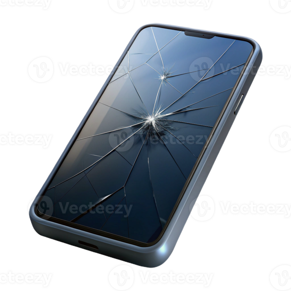 vibrant traditional A Cracked Smartphone Screen Displaying A high resolution png