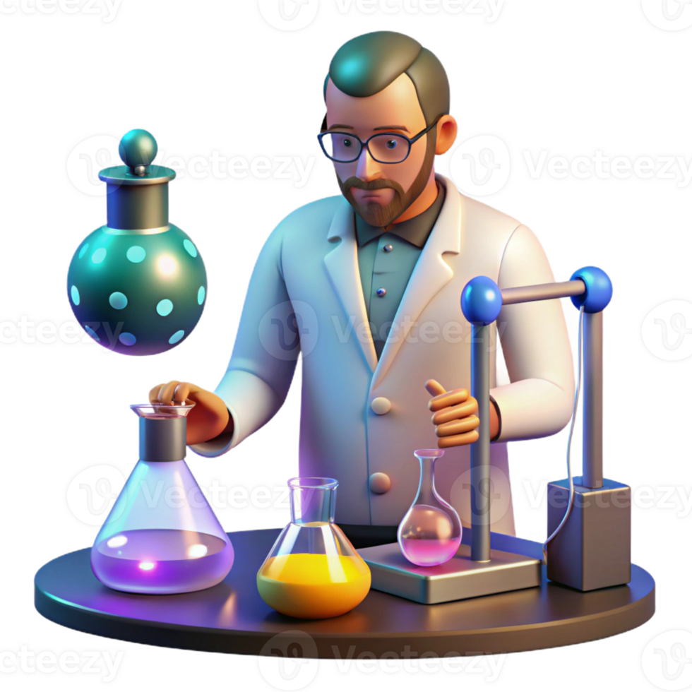 elegant contemporary A Scientist Working in a Laboratory Sur high resolution png