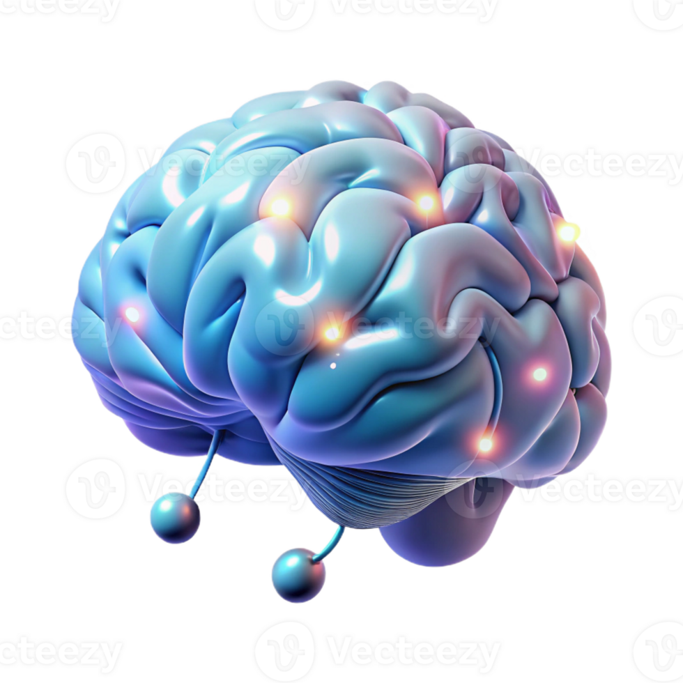 beautiful vintage A Digital Representation of a Human Brain high quality png