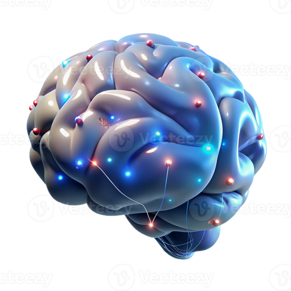 serene modern A Digital Representation of a Human Brain 4K png