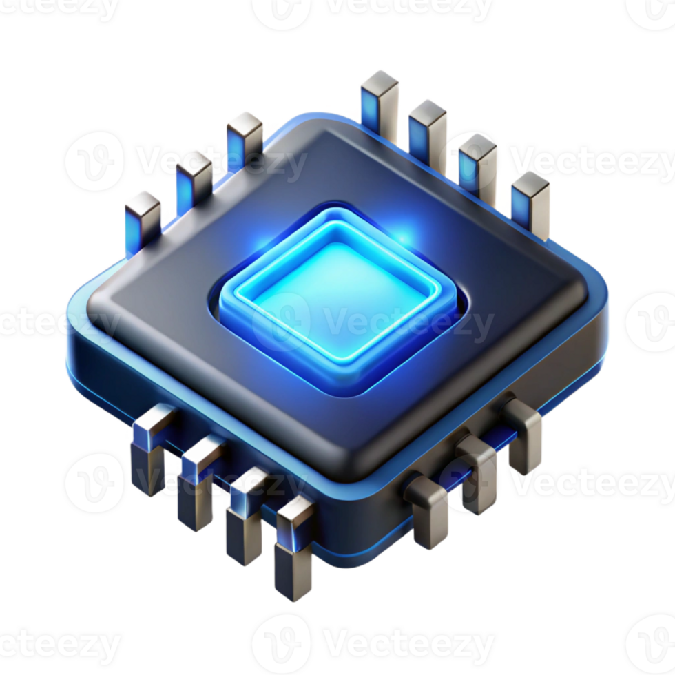 stunning modern A Single Microchip Magnified Intricate high quality png