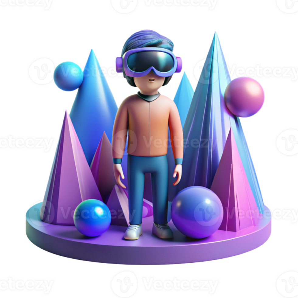 wonderful creative A Solitary Figure in a Virtual Reality H original png