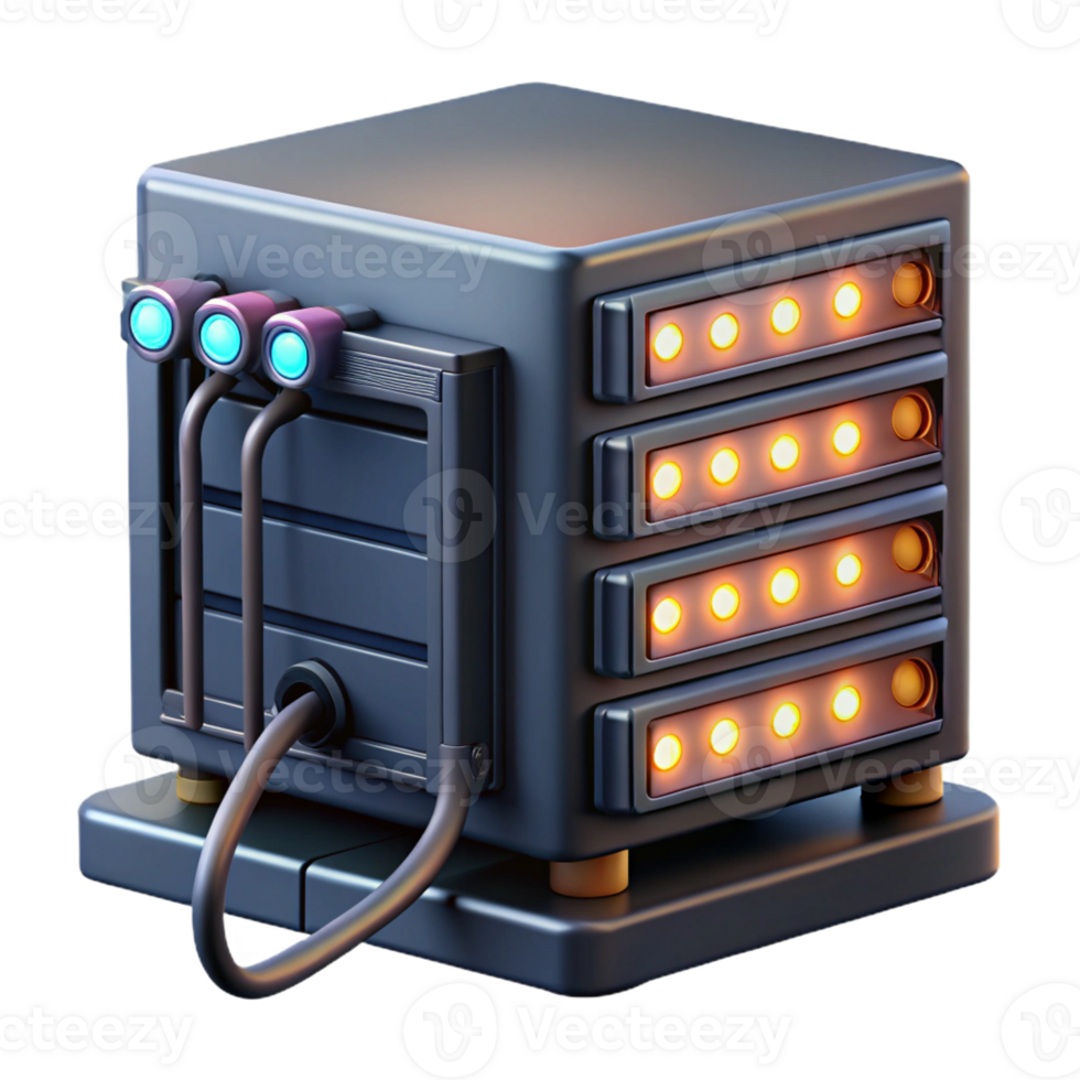 elegant creative A Server Rack with Blinking Lights and Cab authentic png
