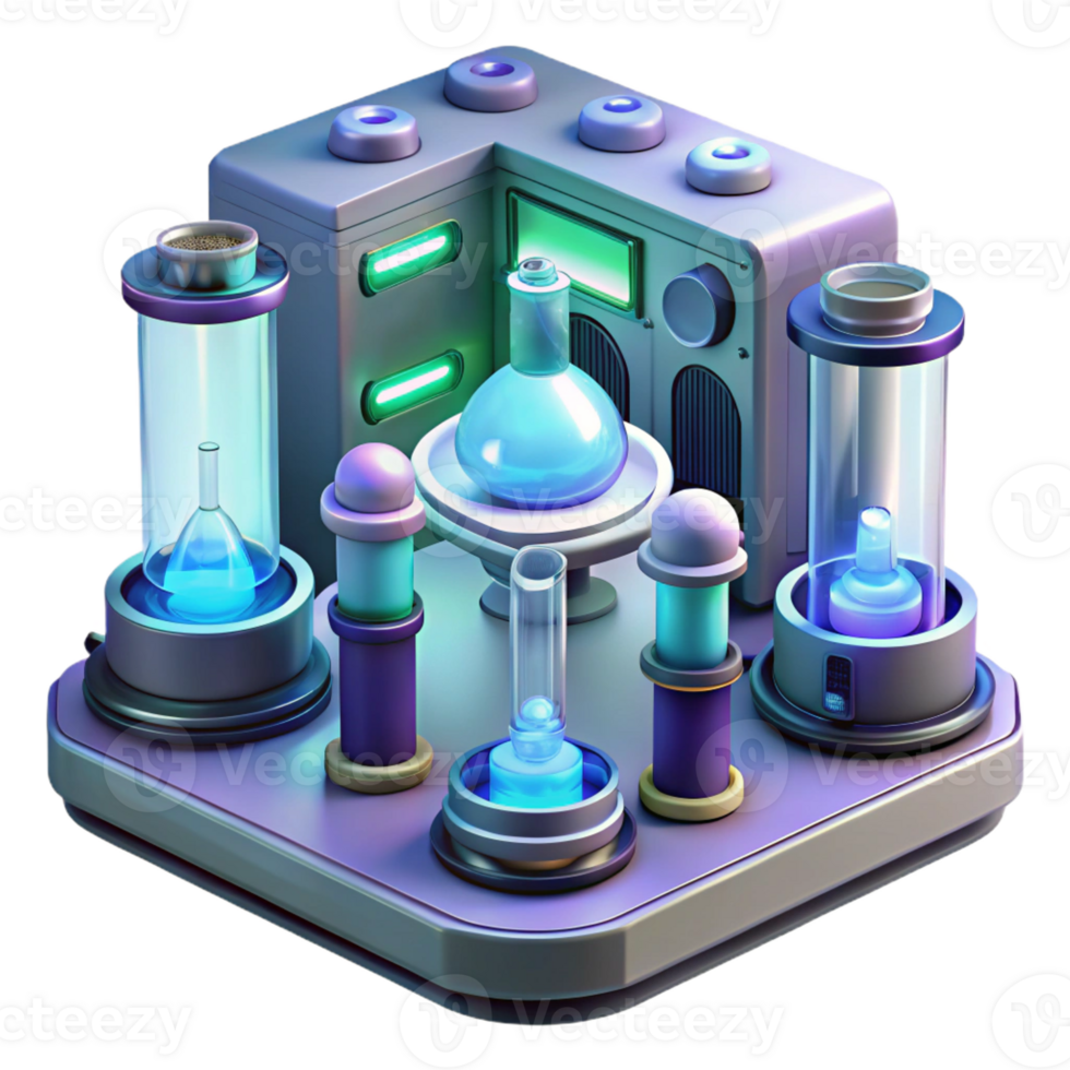 impressive vintage A Futuristic Laboratory with Glowing Test high resolution png