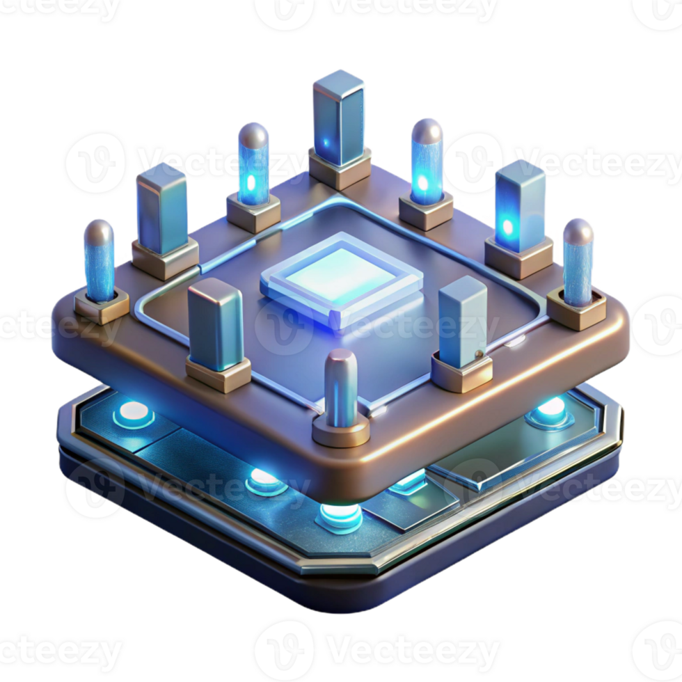impressive rustic A Levitating Circuit Board with Glowing Co genuine png