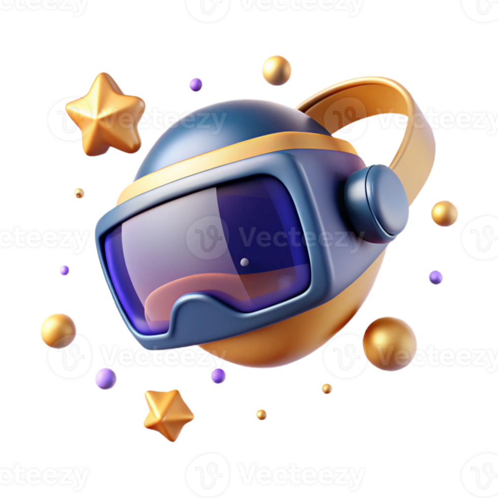 vibrant minimalist A Virtual Reality Headset Floating in Spa high resolution png