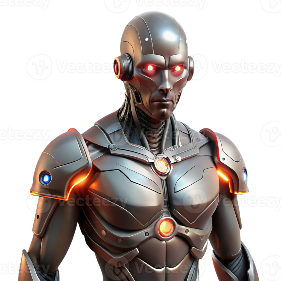 wonderful traditional Cyborg with Glowing Implants professional png