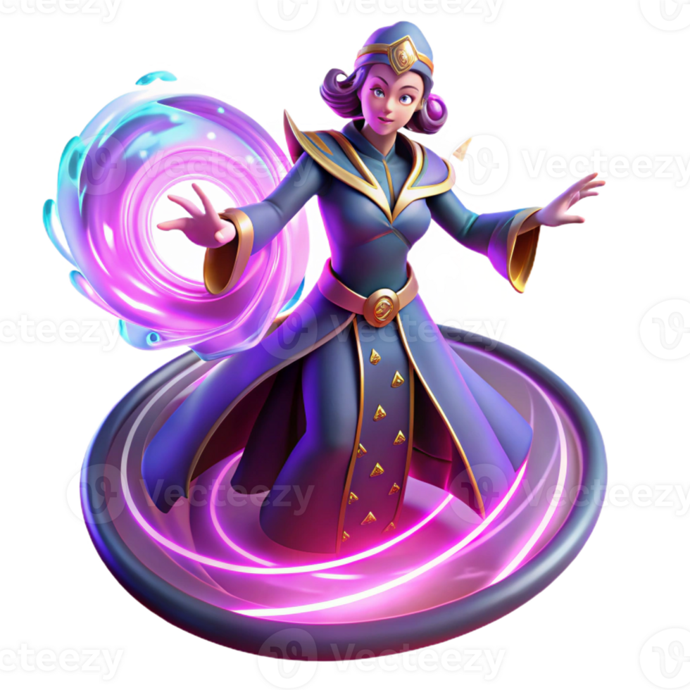 elegant vintage A Powerful Sorceress Summoning a Swirling premium png