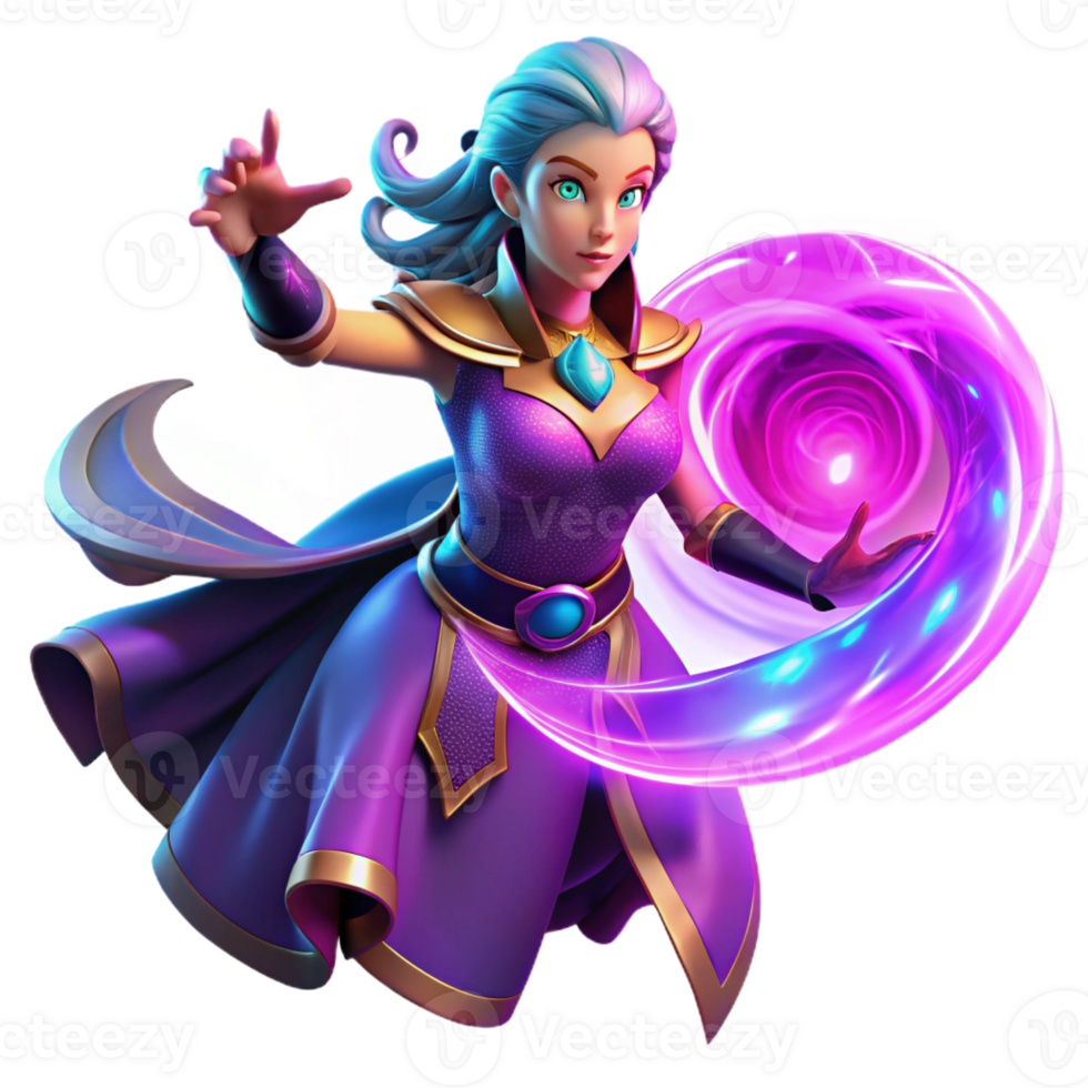beautiful minimalist A Powerful Sorceress Summoning a Swirling detailed png