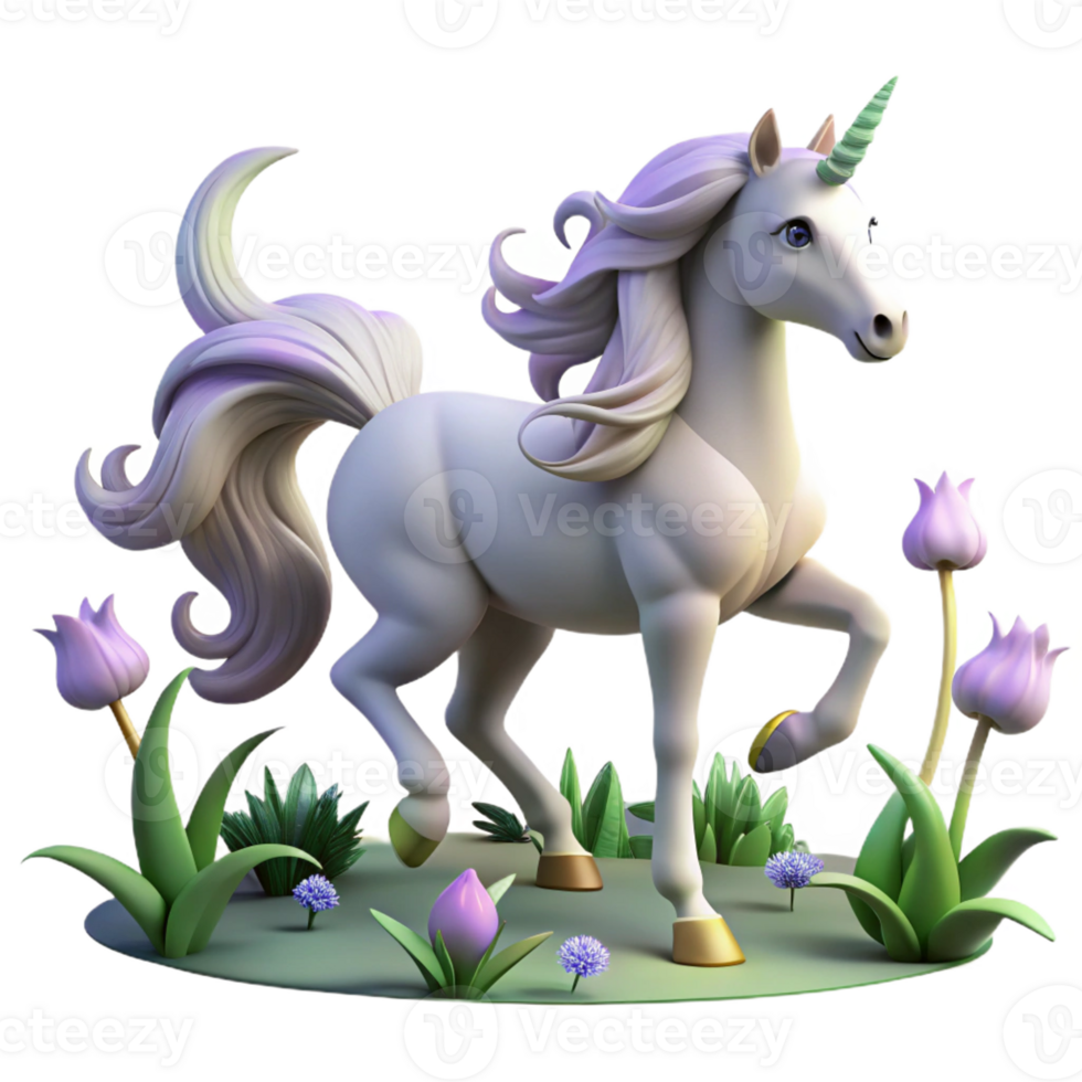 dramatic abstract Ethereal Unicorn in a Field 4K png