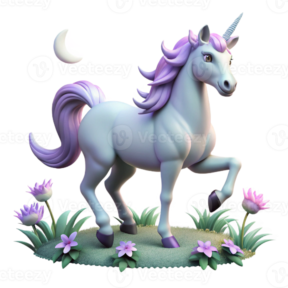 elegant artistic Ethereal Unicorn in a Field premium png