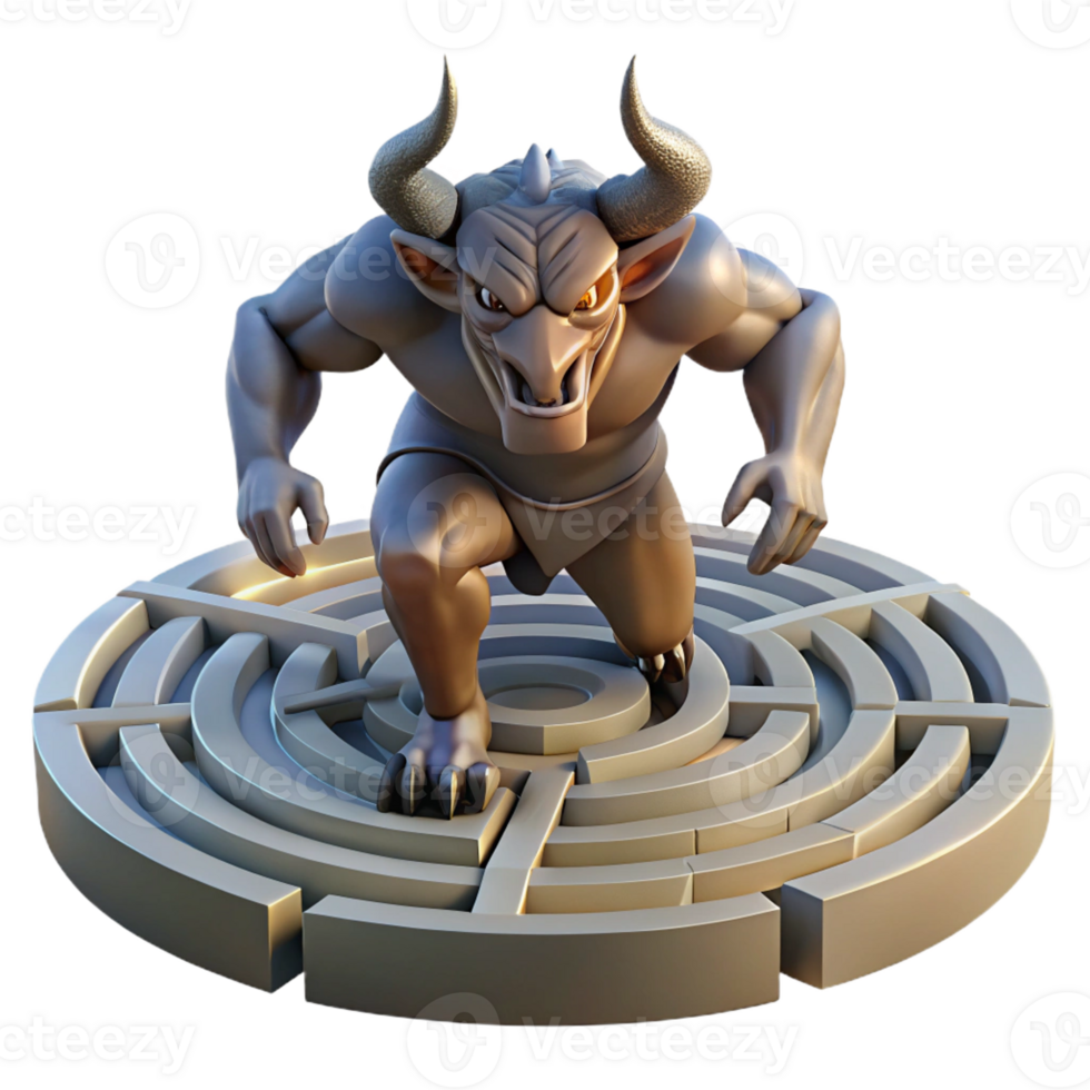 wonderful minimalist Minotaur Charging Through Lab high resolution png