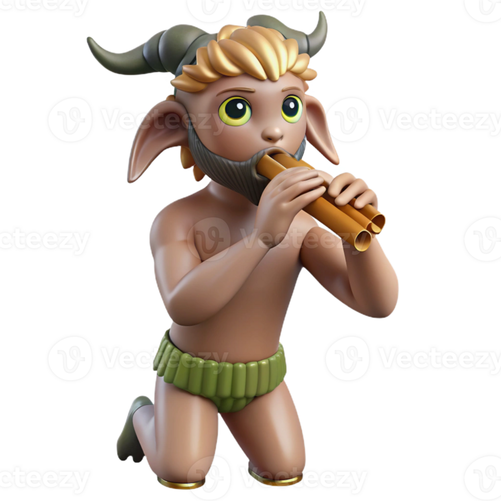 impressive vintage A Curious Satyr Playing a Pan Flute Dap premium png