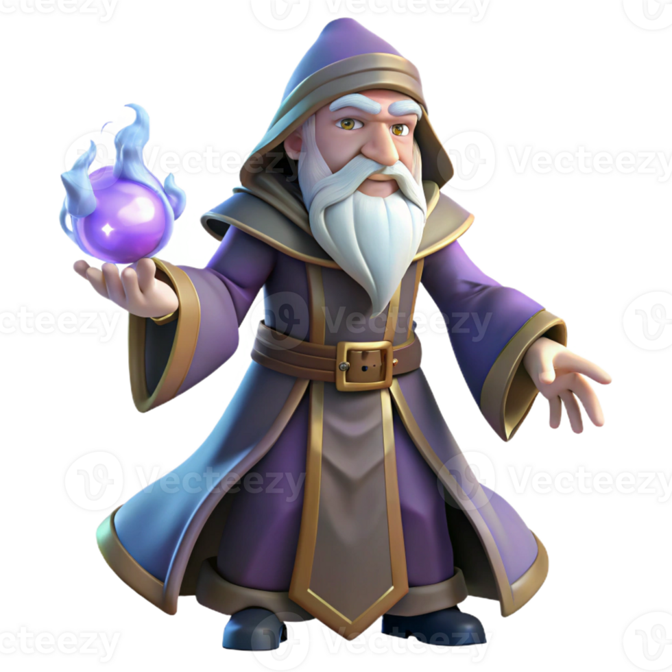 impressive rustic A Wise Old Wizard Casting a Spell Glowi original png