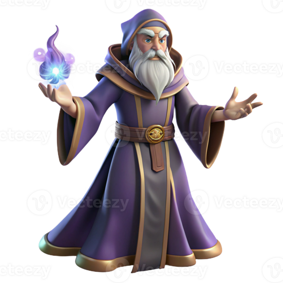 impressive rustic A Wise Old Wizard Casting a Spell Glowi professional png