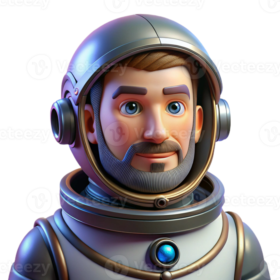dramatic contemporary Portrait of a Seasoned Astronaut in a Spac exclusive png