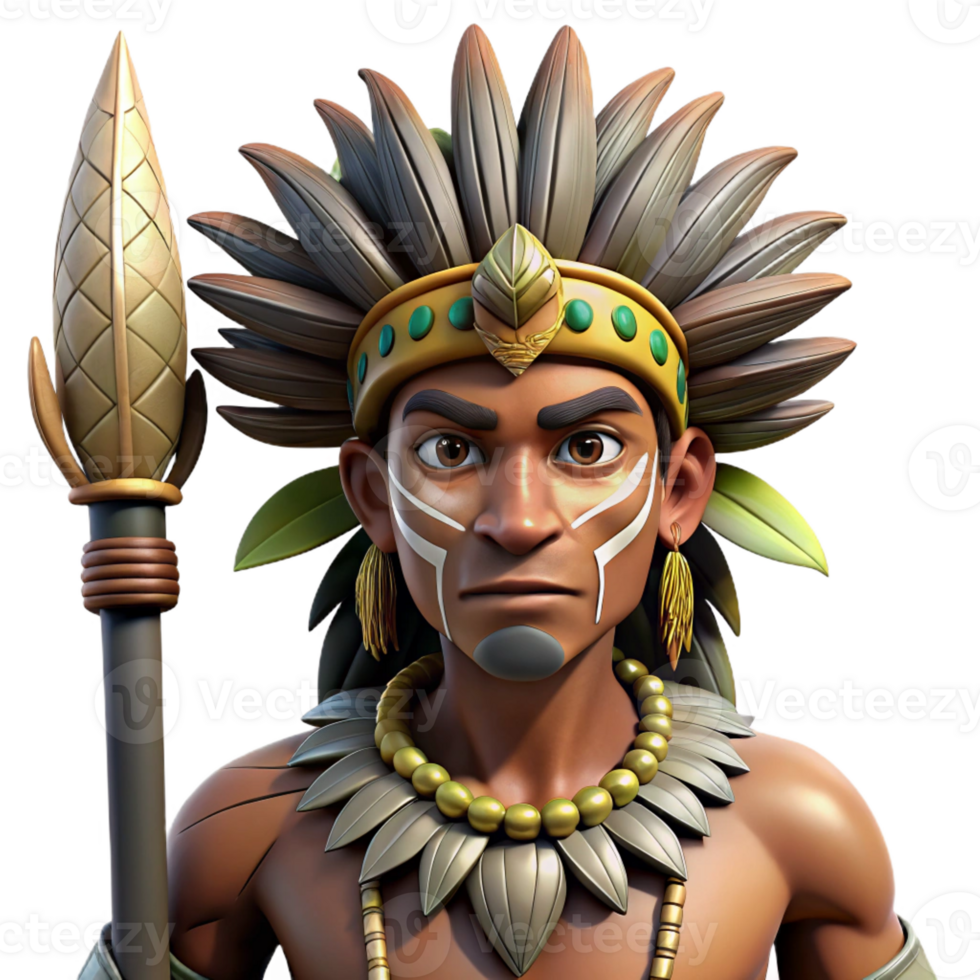 impressive modern Portrait of a Tribal Warrior with Intric professional png