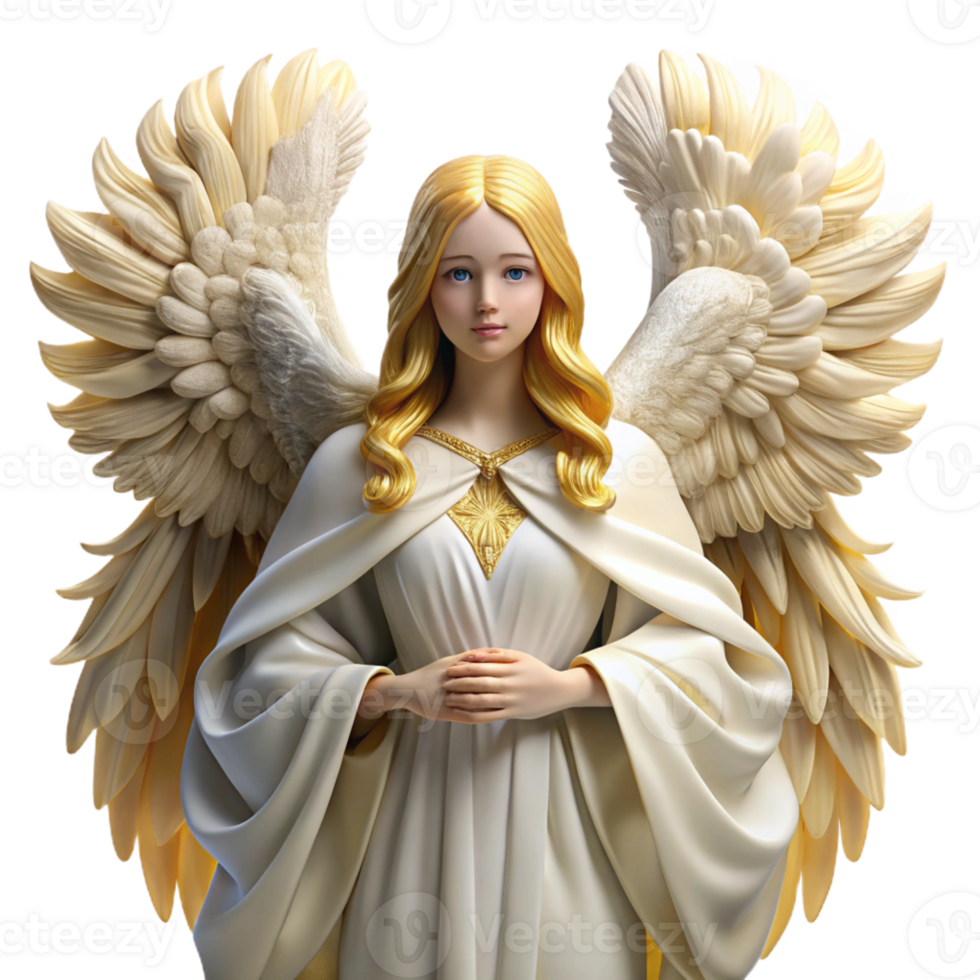 elegant artistic Portrait of an Ethereal Angel with Flowi premium png