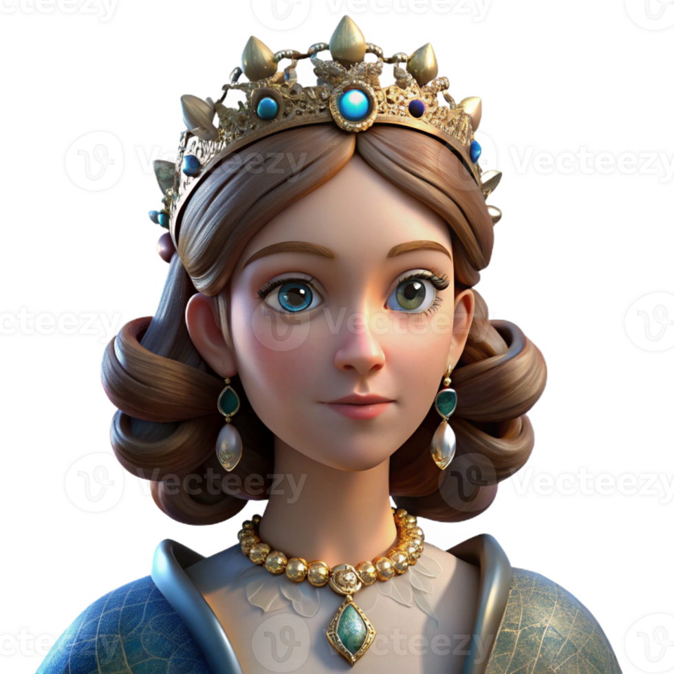 serene traditional Portrait of a Regal Queen with a Jeweled H high resolution png