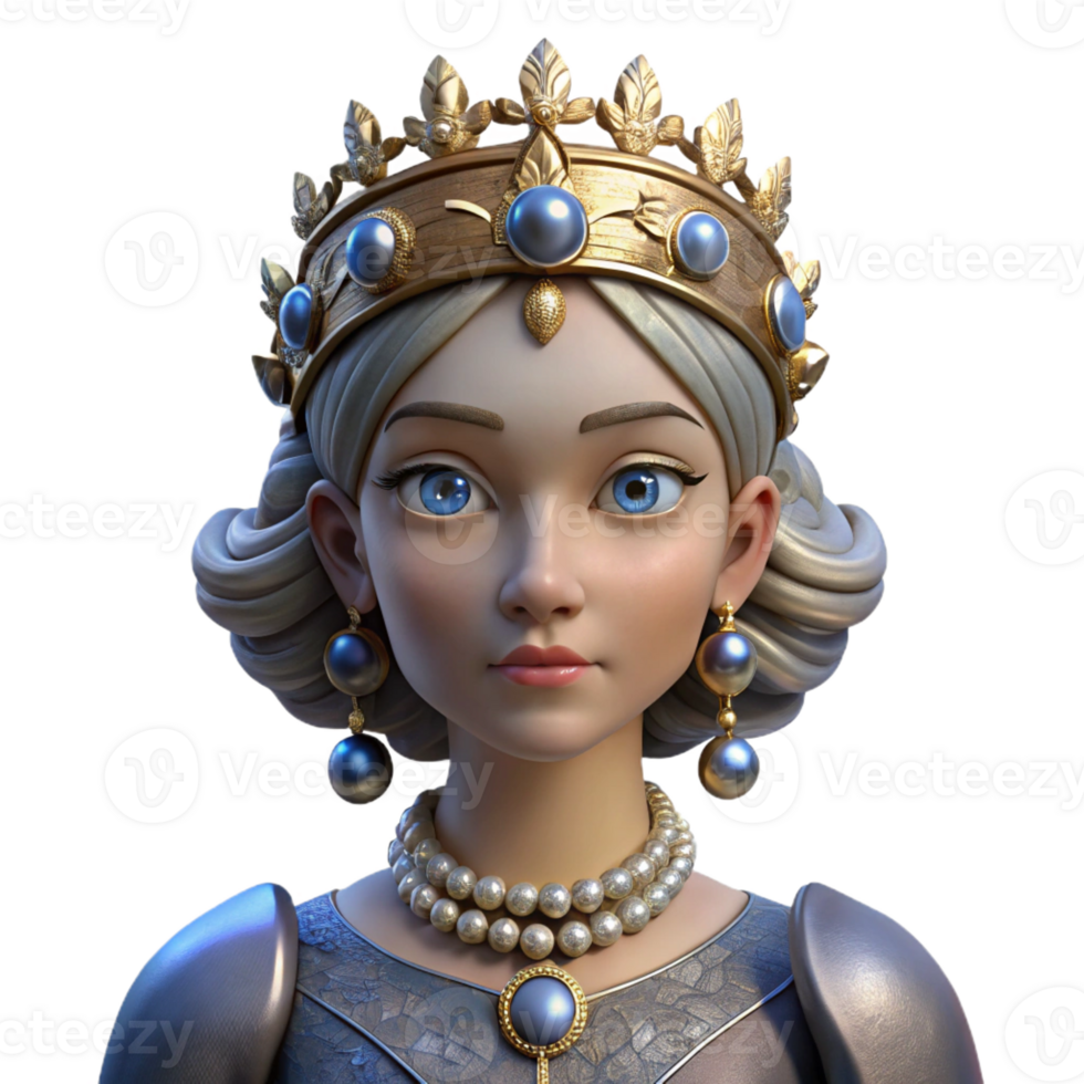 magnificent vintage Portrait of a Regal Queen with a Jeweled H authentic png