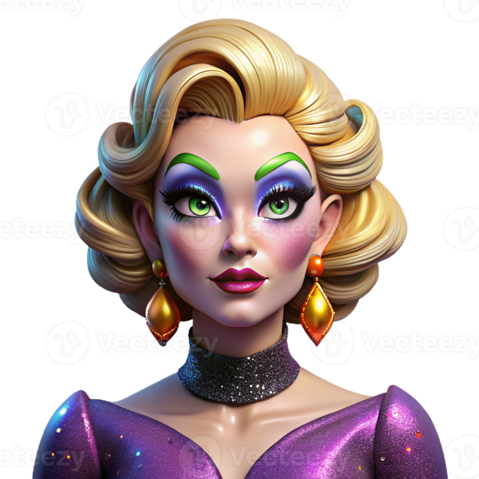 stunning vintage Portrait of a Glamorous Drag Queen With exclusive png