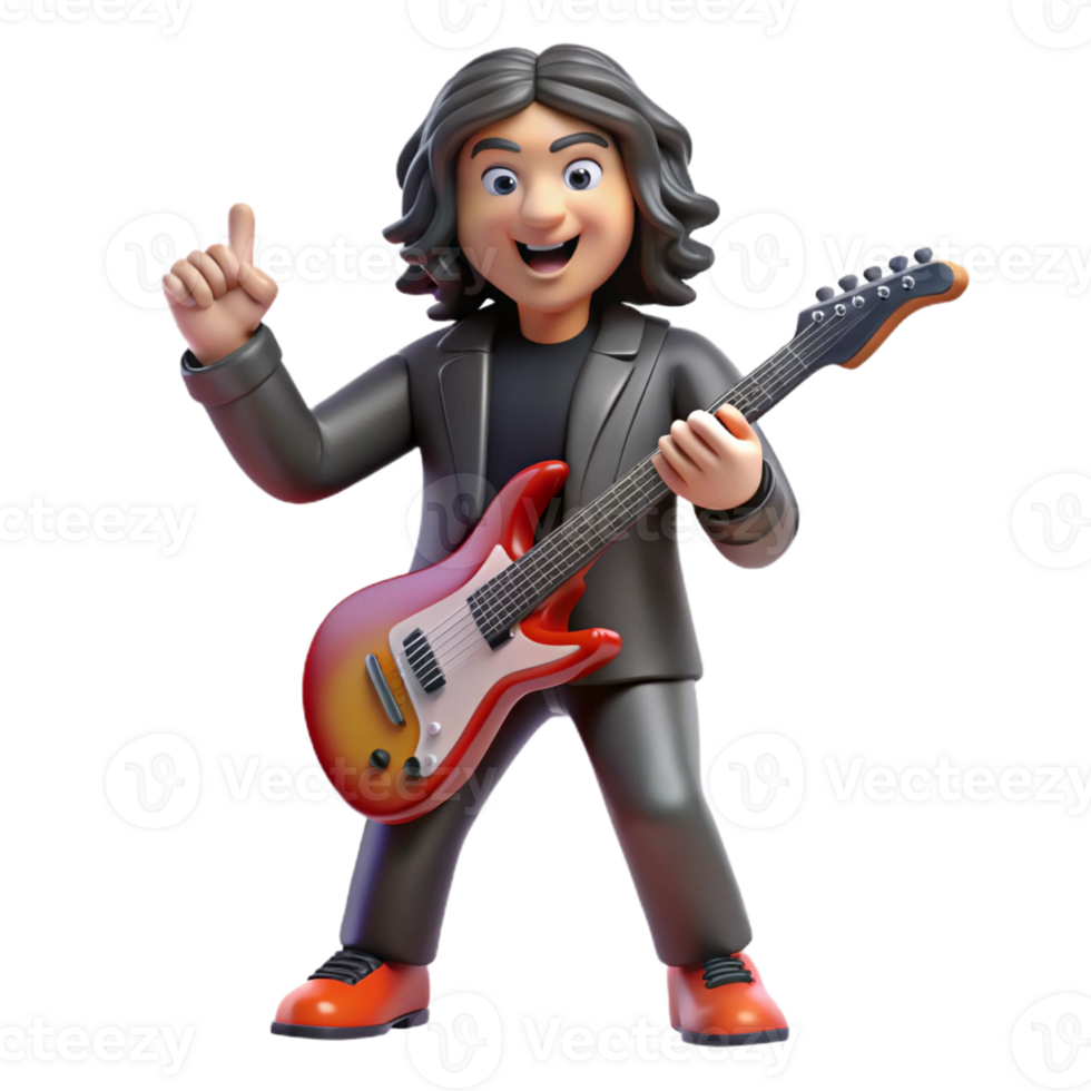 impressive minimalist Portrait of a Charismatic Rock Star With detailed png