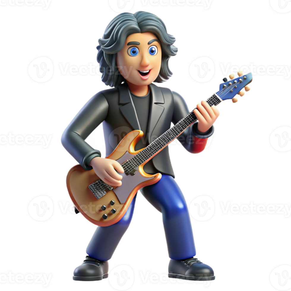 elegant traditional Portrait of a Charismatic Rock Star With premium png