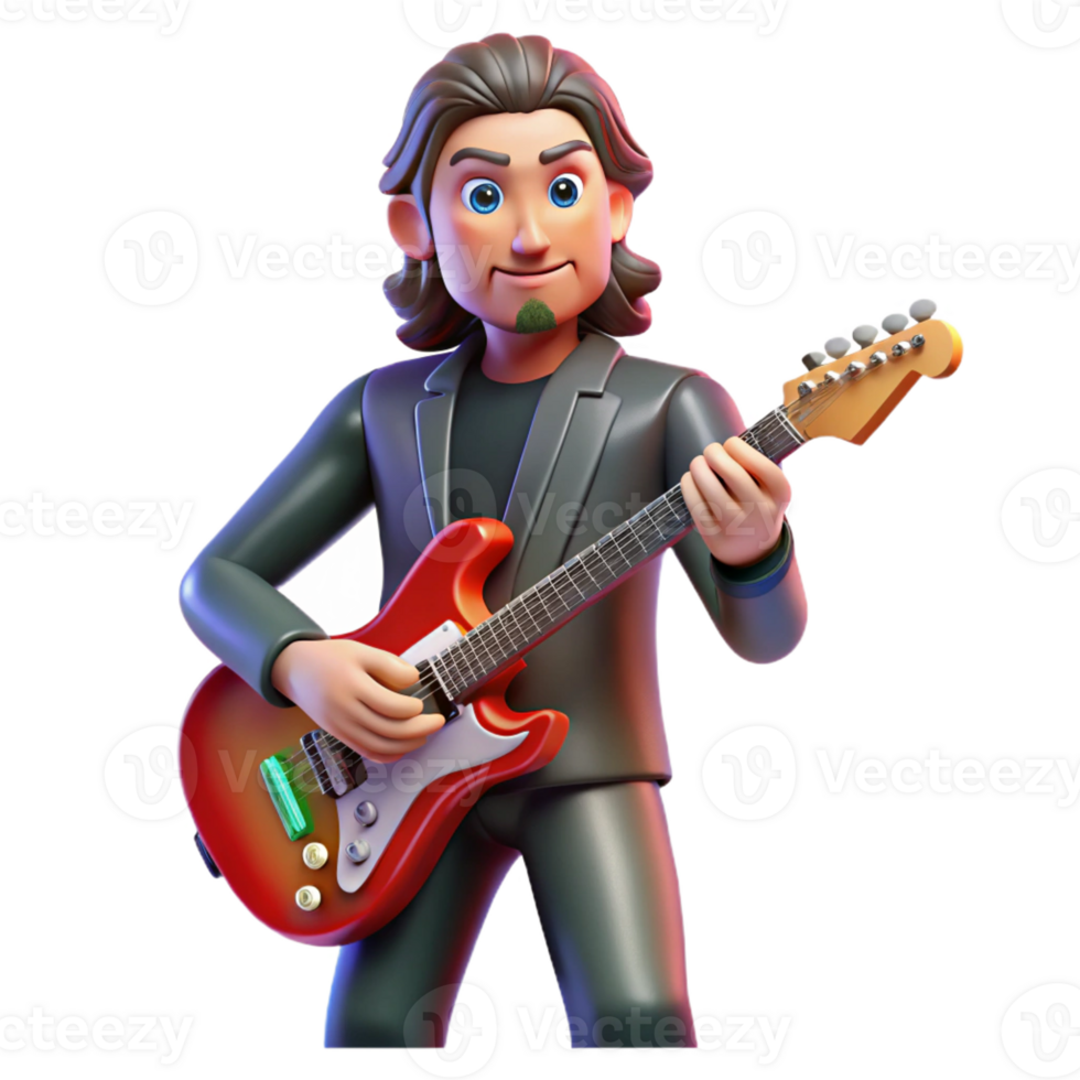 impressive modern Portrait of a Charismatic Rock Star With detailed png