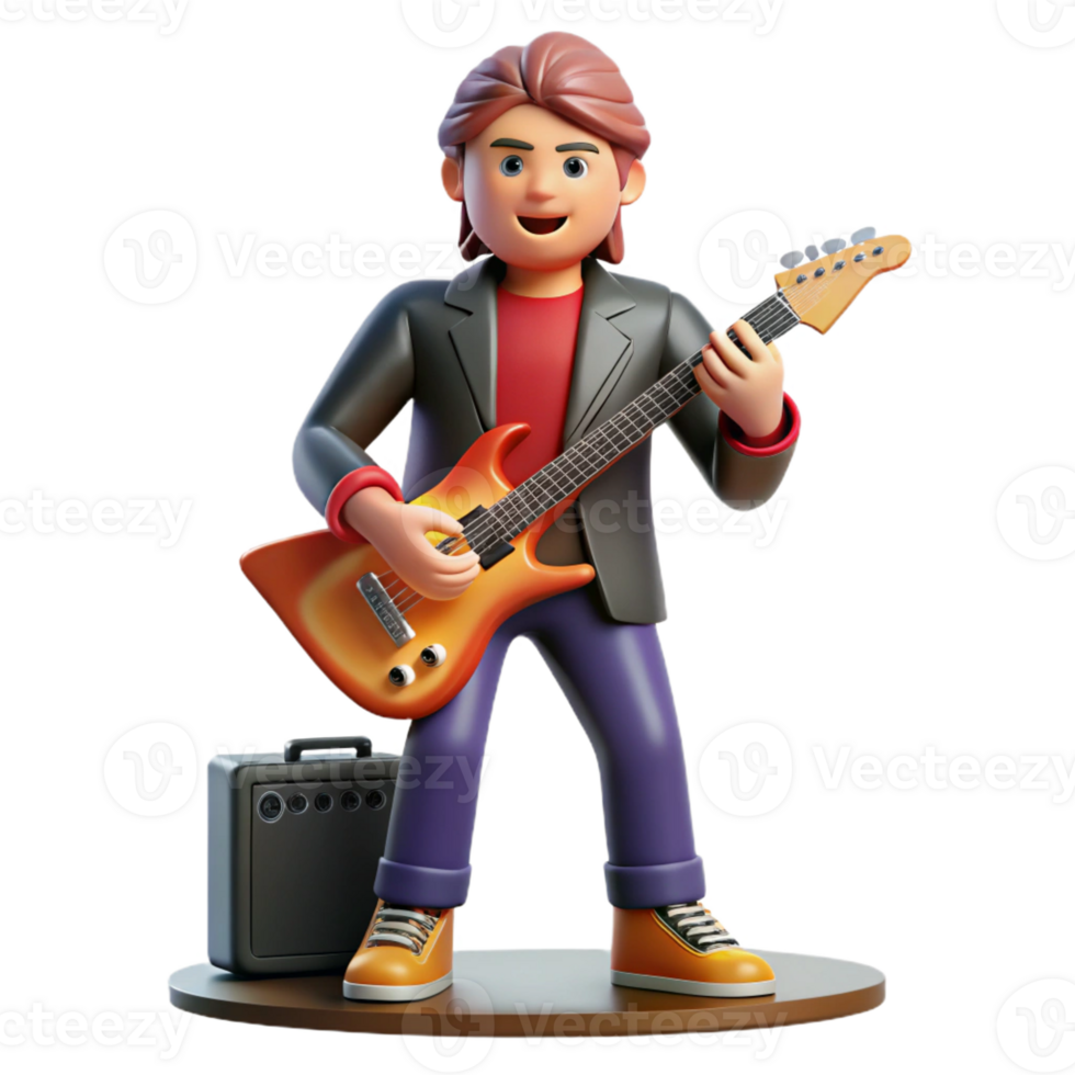 wonderful classic Portrait of a Charismatic Rock Star With detailed png