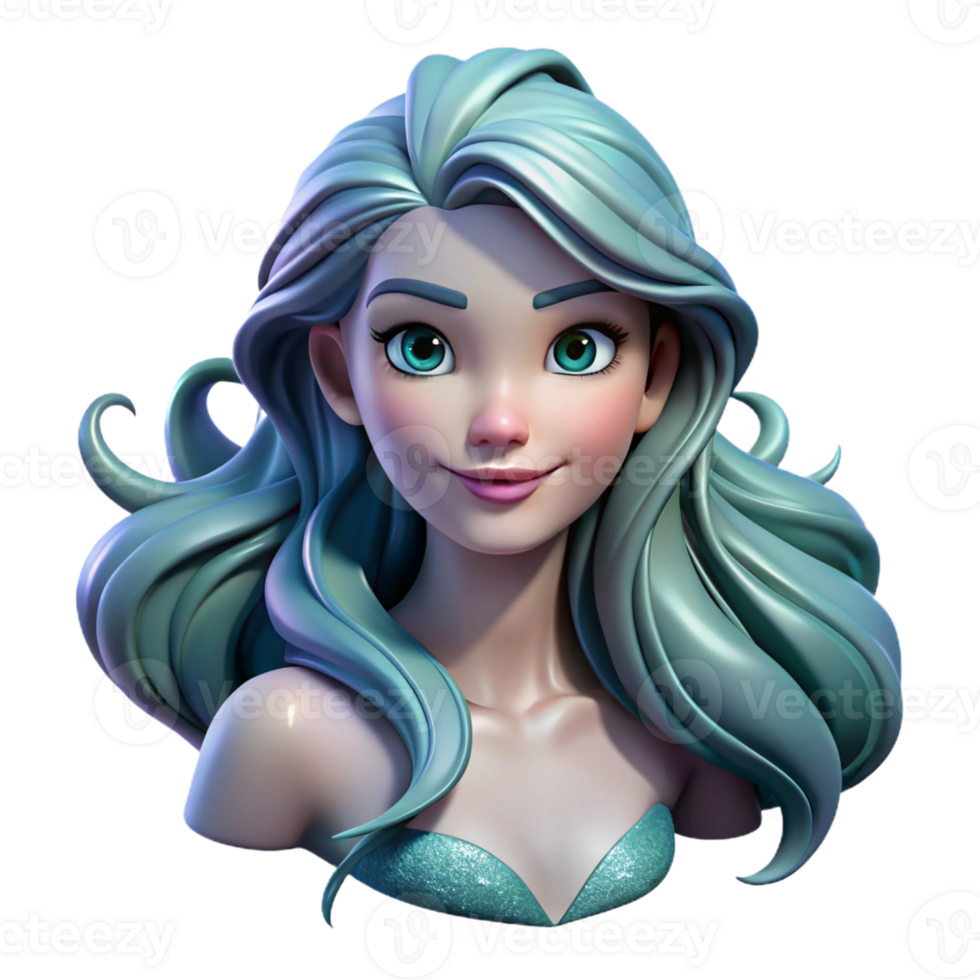 magnificent contemporary Portrait of a Mermaid with Flow authentic png