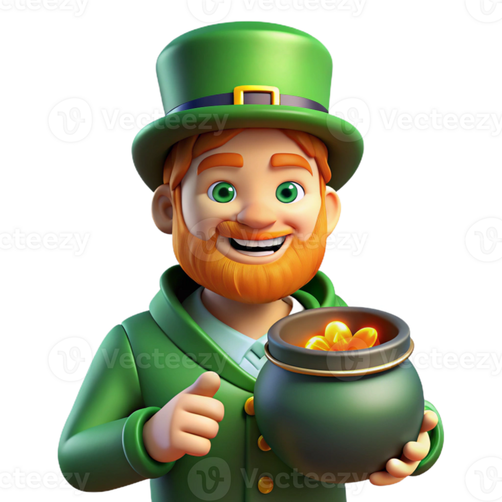 dramatic abstract Portrait of a Mischievous Leprechaun With exclusive png