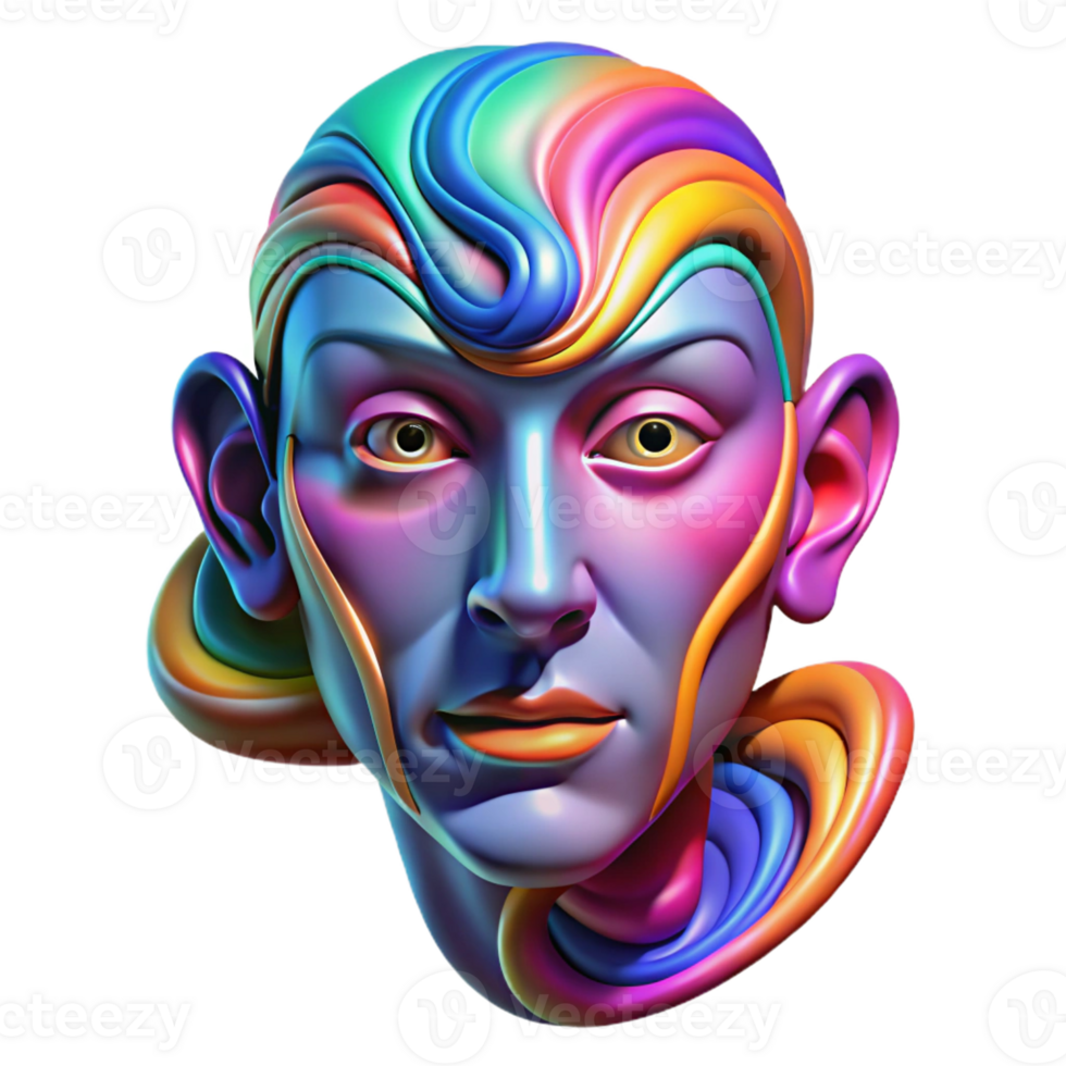 extraordinary artistic Portrait of an Abstract Face with Swirli original png