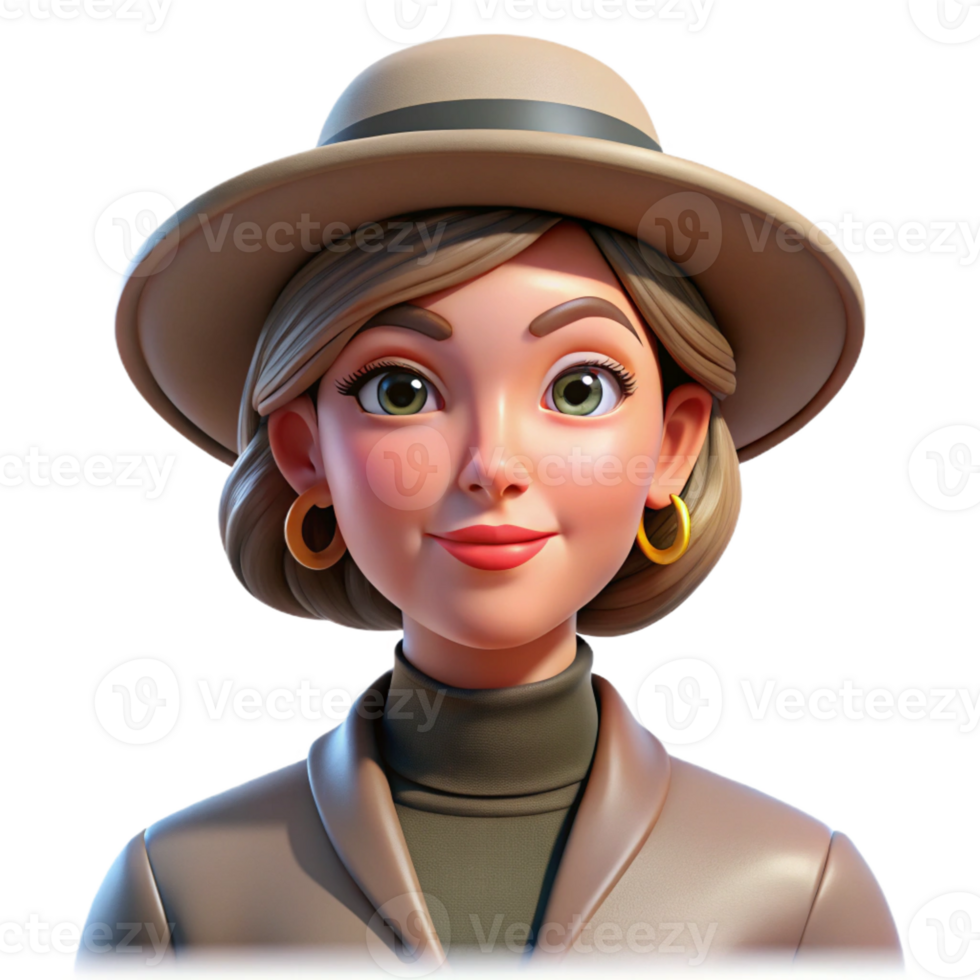 vibrant artistic Portrait of a Fashionable Woman with a S high resolution png