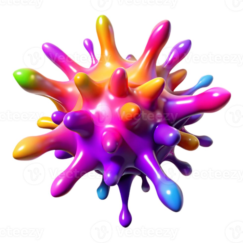 dramatic contemporary A Chaotic Explosion of Vibrant Neon Paint detailed png