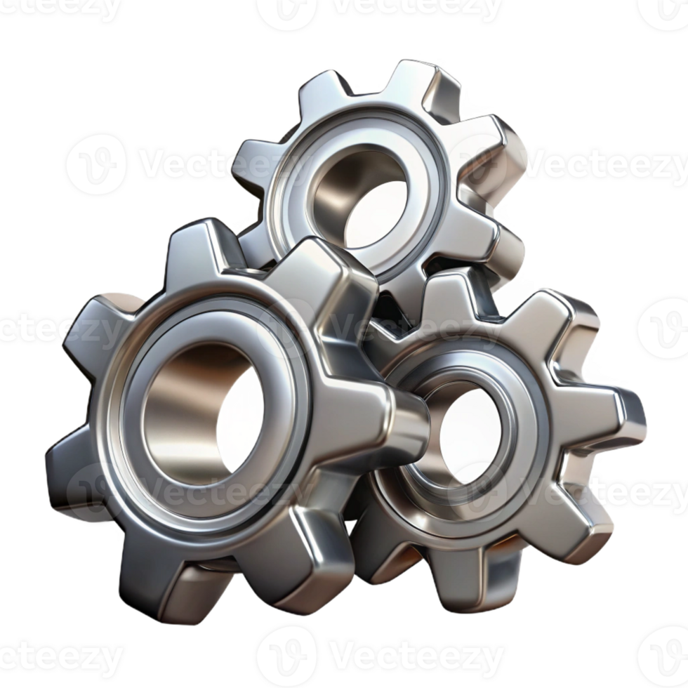 vibrant minimalist Interlocking Polis Gears and Cogs premium png