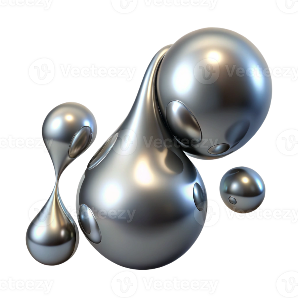 extraordinary minimalist Mercury Droplets Merging and Separating authentic png