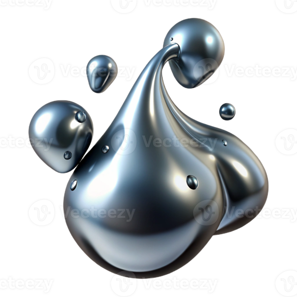 wonderful minimalist Mercury Droplets Merging and Separating high resolution png