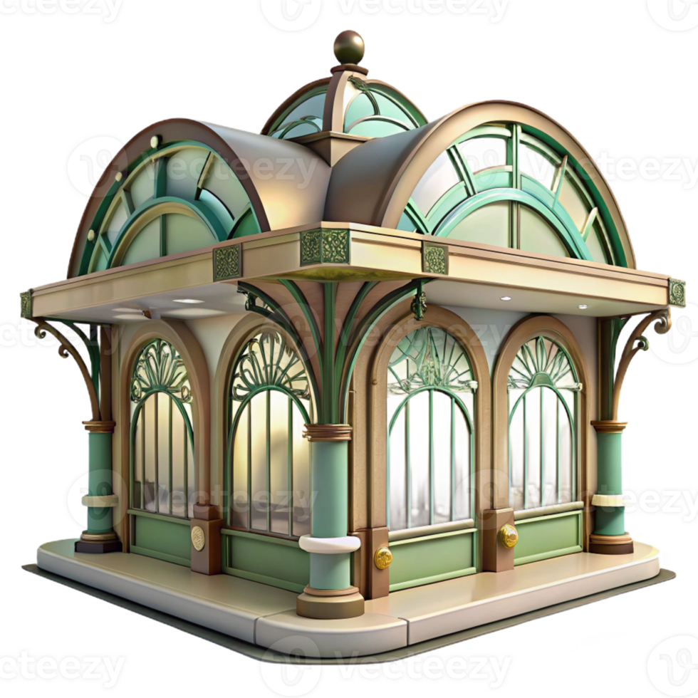 elegant classic Art Nouveau Metro Station with Intricate professional png