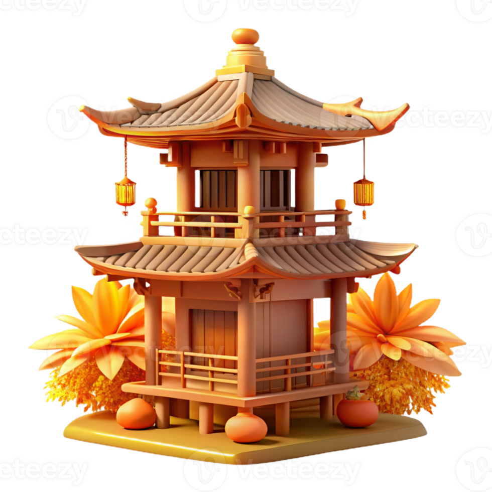 wonderful contemporary Traditional Japanese Pagoda with Intricat genuine png