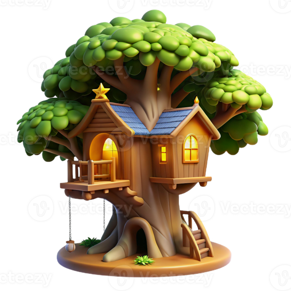 elegant minimalist Treehouse Built Into a Giant Sequoia Tre premium png