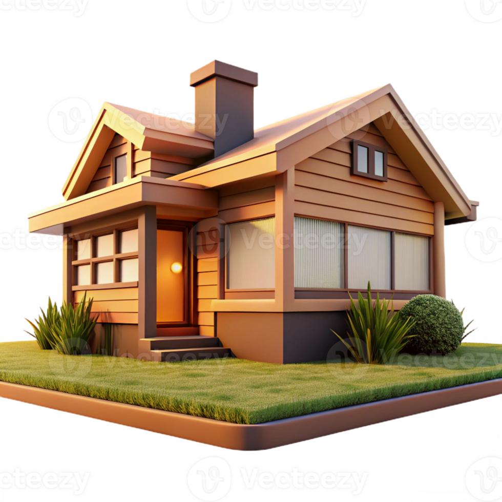 stunning vintage Prairie Style House with Horizontal Lines 4K png