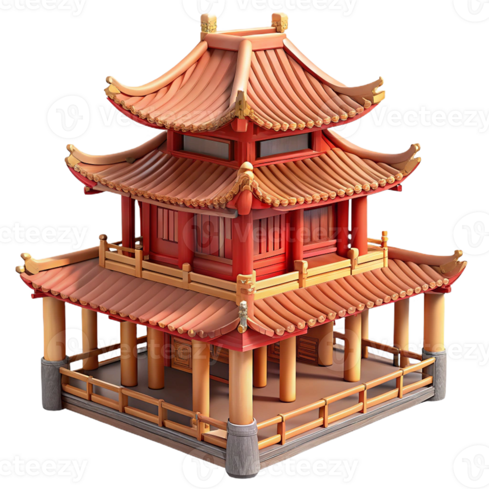 dramatic abstract Bamboo Scaffolding Surrounding a Traditi original png